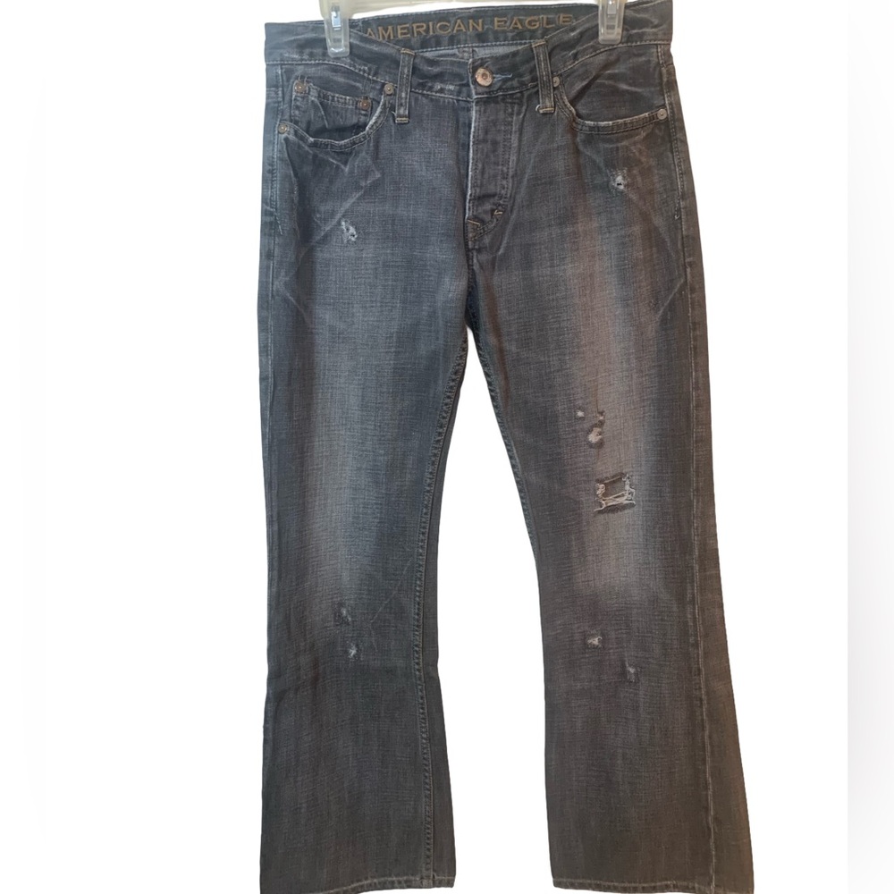 Men’s American Eagle Outfitters Dark Gray Low Rise Slim Boot Jeans 32x30
